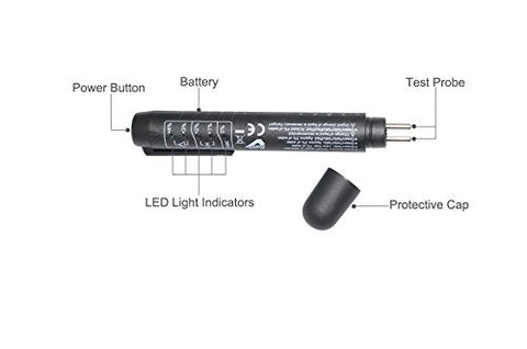 Brake Fluid Liquid Tester Pen with 5 LED Indicators