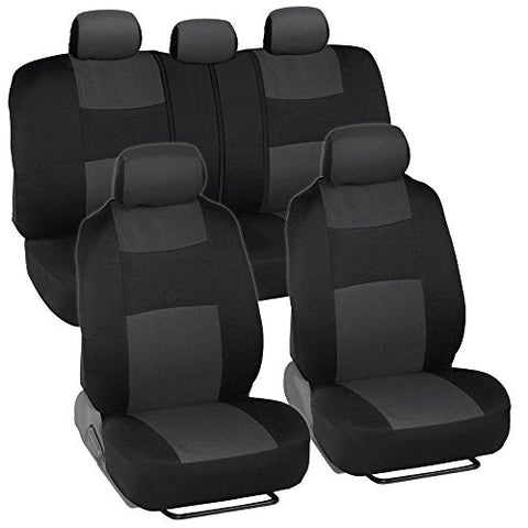 Car Seat Covers, Full Set in Charcoal on Black