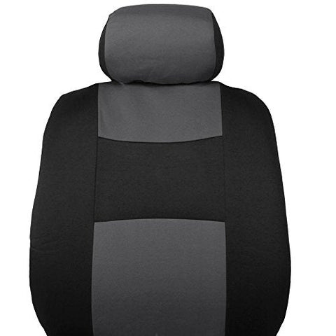 Car Seat Covers, Full Set in Charcoal on Black