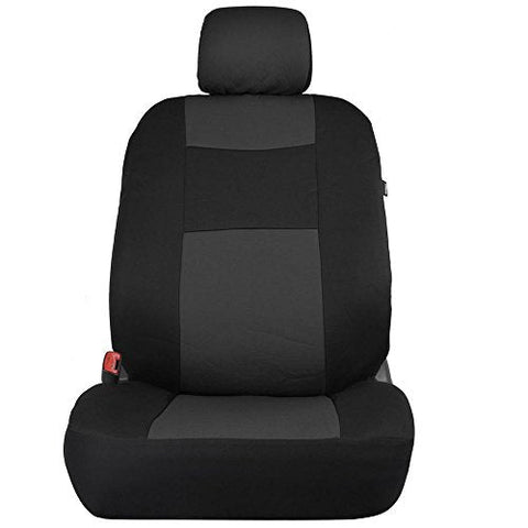 Car Seat Covers, Full Set in Charcoal on Black