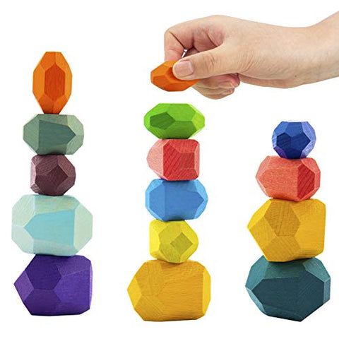 Wooden Stone Balancing Blocks (16 Pcs)