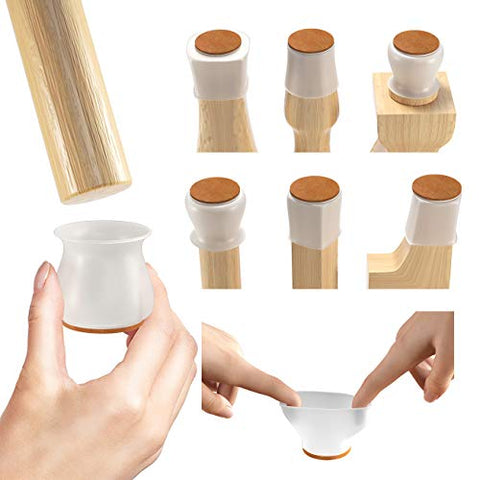 Chair Leg Protectors for Hardwood Floors ( 16 Pack )