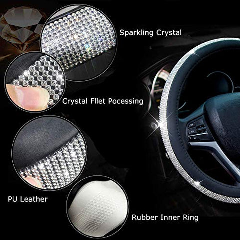 Diamond Leather Steering Wheel Cover