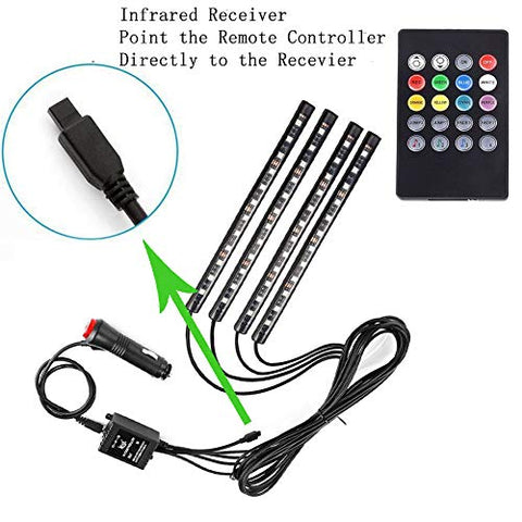 Car LED Strip Light, 12V Multicolor 48 LEDS