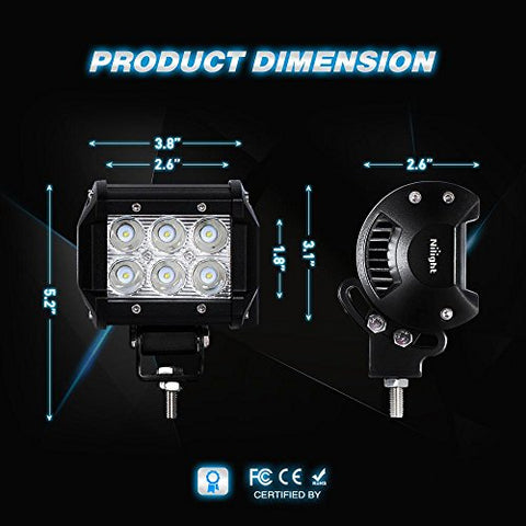 Led Pods 2PCS 18W 1260LM Spot Led Off Road Lights