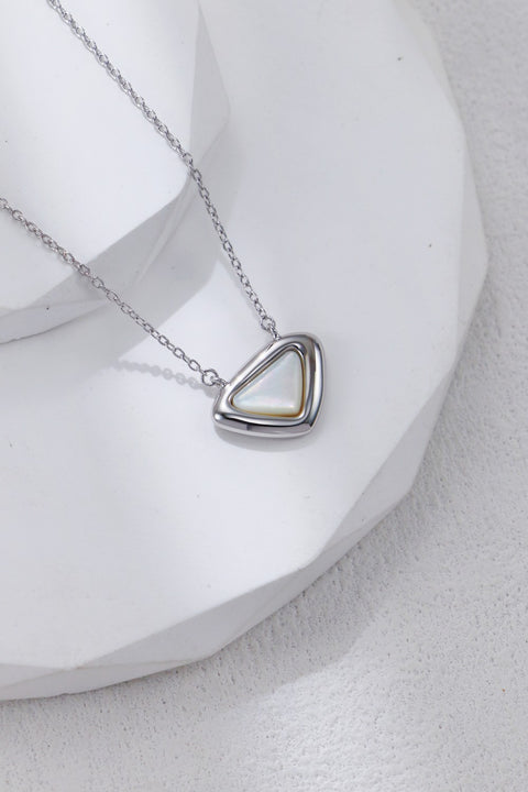 Silver Triangular Iridescent Nacre Necklace