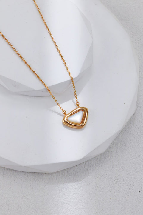 Gold Plated Triangular Iridescent Nacre Necklace