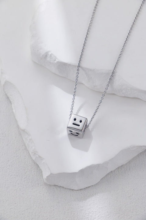 Silver Smiley Dice Necklace