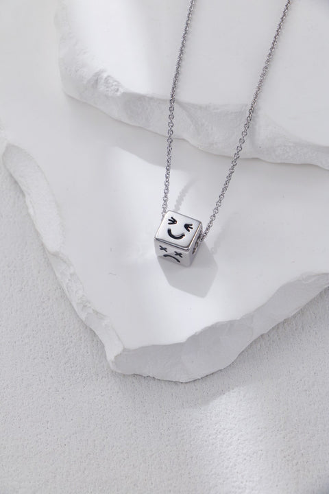 Silver Smiley Dice Necklace