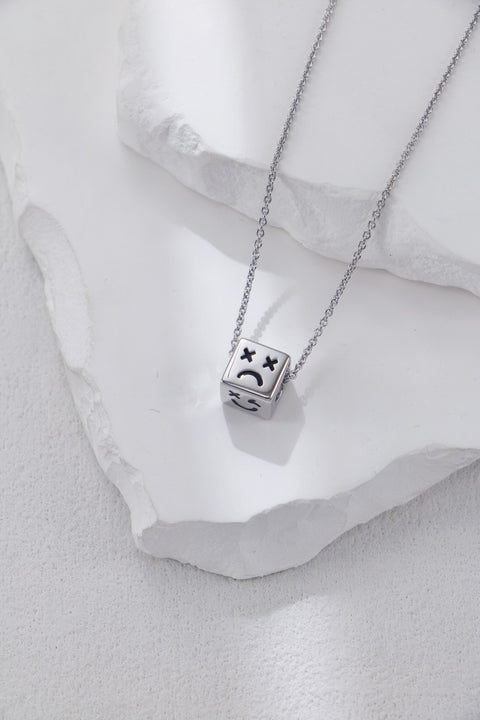 Silver Smiley Dice Necklace