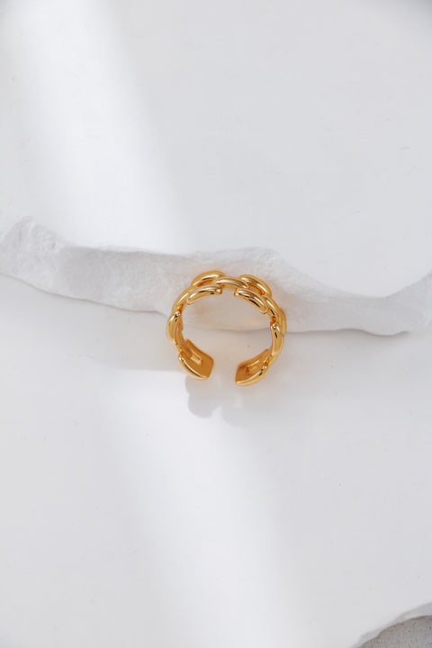 Gold Plated Chain Open Ring