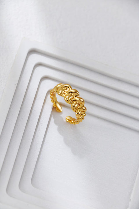 Gold Plated Weave Open Ring