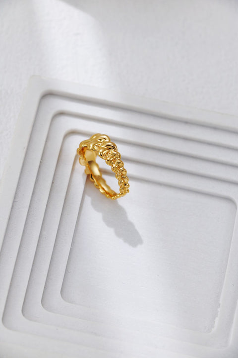 Gold Plated Weave Open Ring