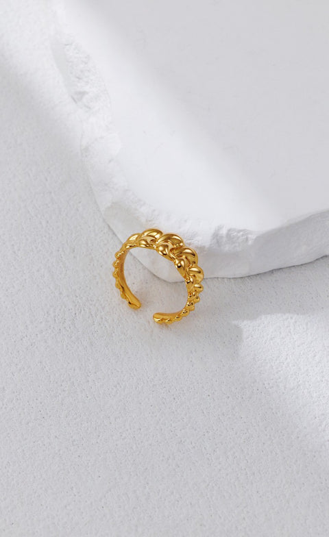 Gold Plated Weave Open Ring