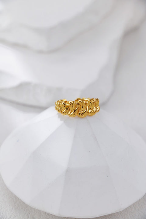 Gold Plated Weave Open Ring