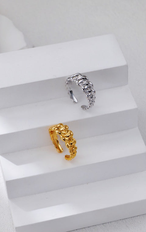 Gold Plated Weave Open Ring