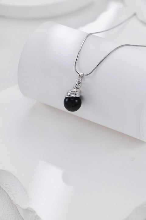 Silver Onyx Pendant Necklace