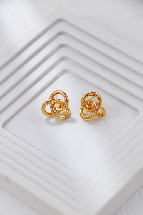 Gold Plated Trinity Stud Earrings