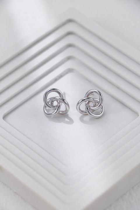 Silver Trinity Stud Earrings