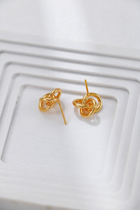 Gold Plated Trinity Stud Earrings