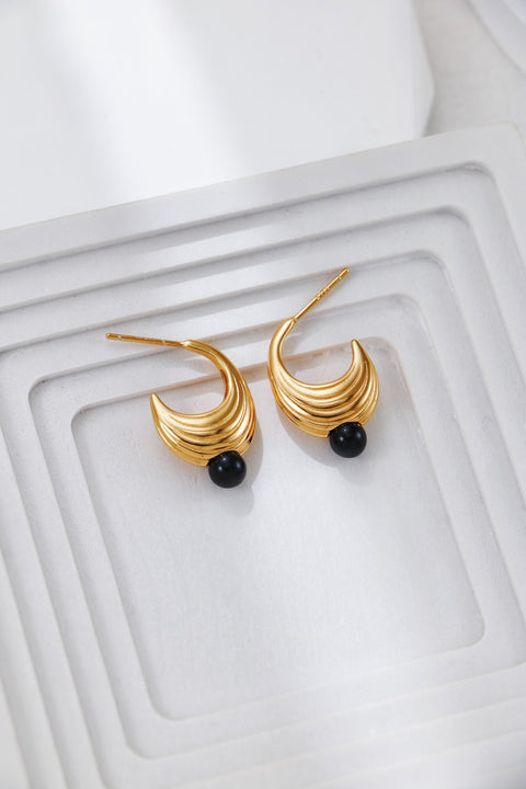 Gold Plated Moon Hook Earrings