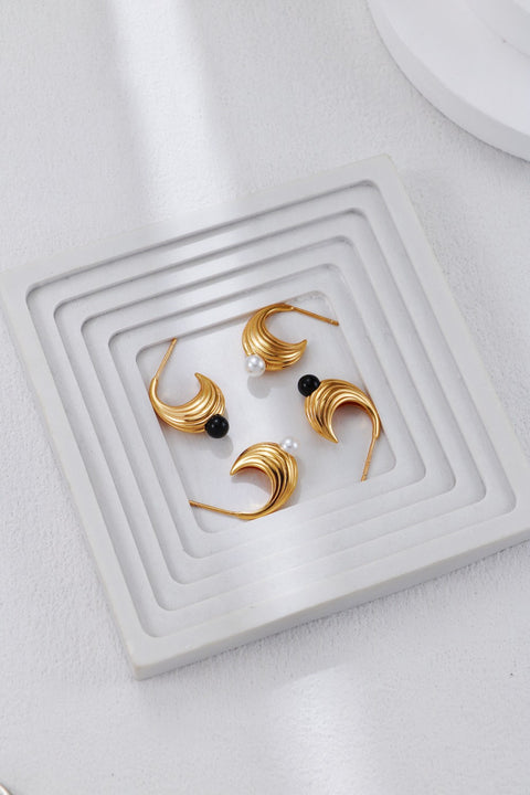 Gold Plated Moon Hook Earrings