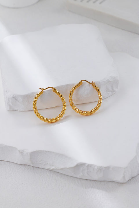 Gold Plated Twisted Loop Earrings