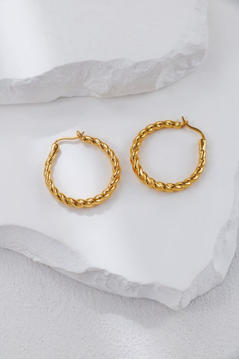 Gold Plated Twisted Loop Earrings