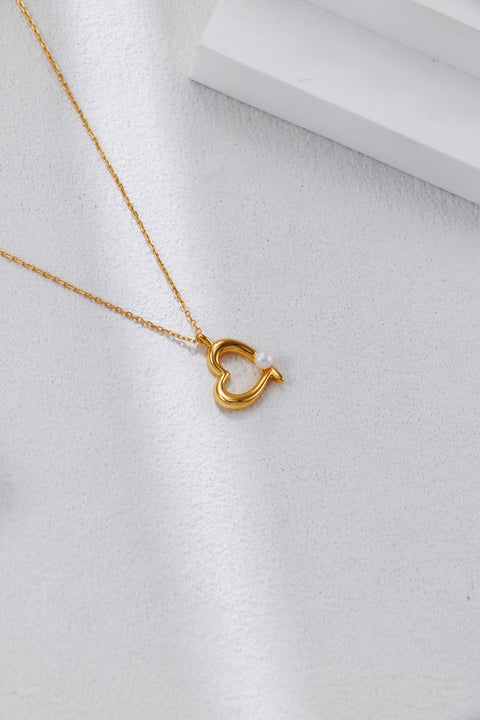 Gold Plated Pearl of Love Pendant Necklace