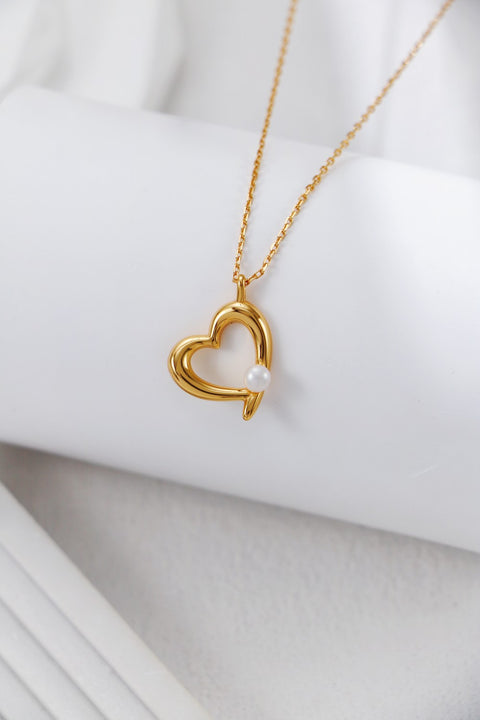 Gold Plated Pearl of Love Pendant Necklace