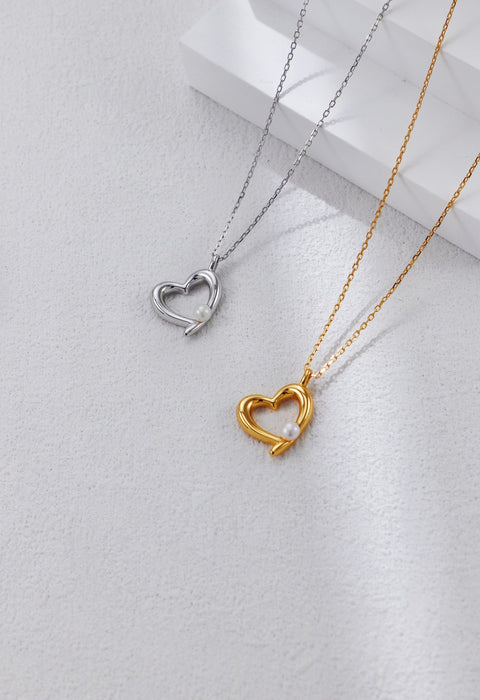 Gold Plated Pearl of Love Pendant Necklace