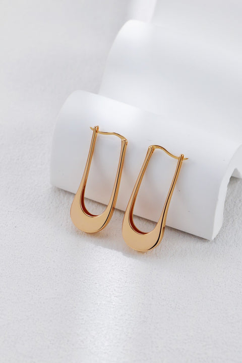 Gold Plated Safety Loop Drop Earrings