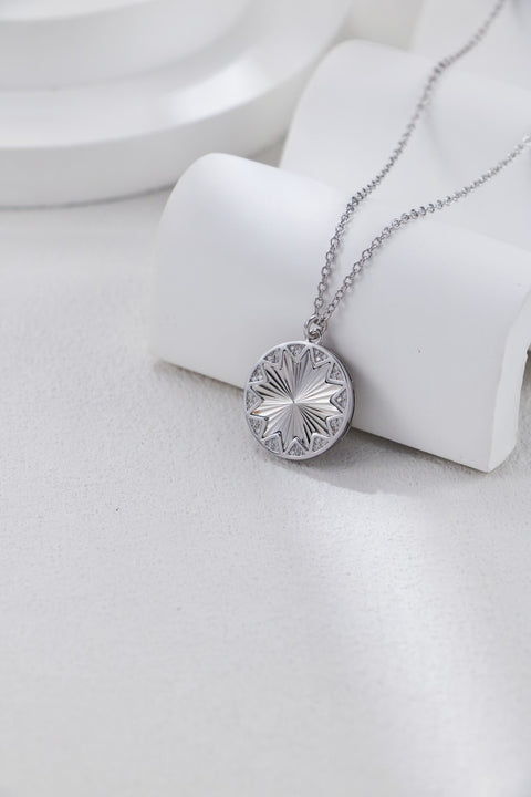 Silver Zirconia Leaf Pendant Necklace