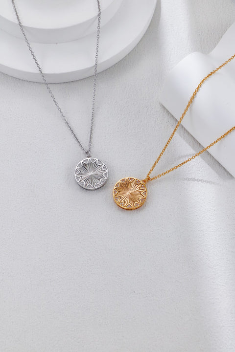 Gold Plated Zirconia Leaf Pendant Necklace