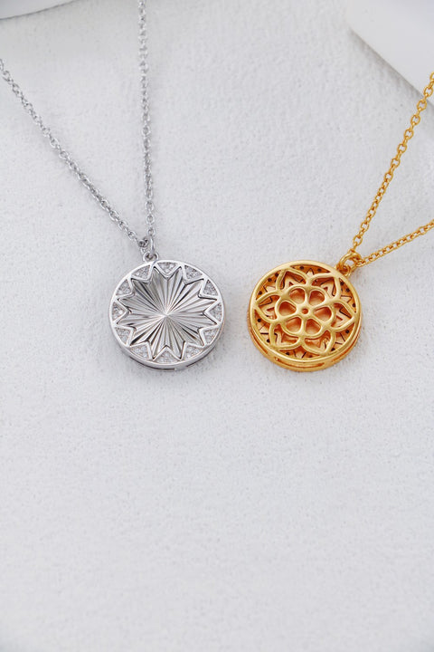 Gold Plated Zirconia Leaf Pendant Necklace