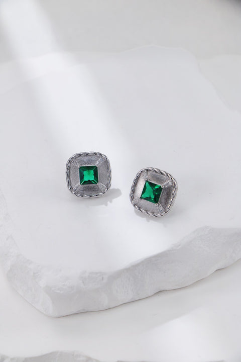 Green Cubic Zirconia Simulated Diamond Earring