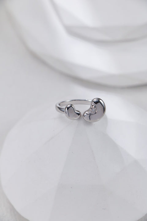 Silver Zirconia Heart Shape Adjustable Rings