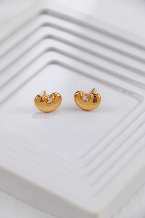 Gold Plated Zirconia Heart Shapes Earrings