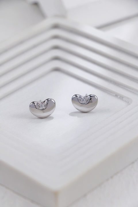 Silver Zirconia Heart Shapes Earrings