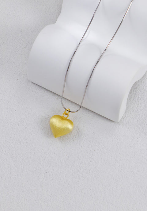 Silver Chain & Gold Plated Heart Necklace