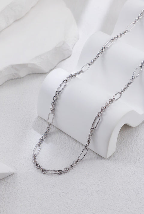 Silver Link Bar Necklace