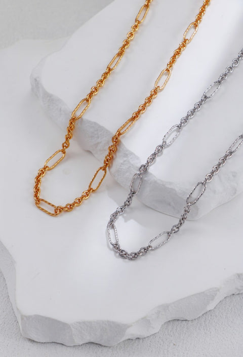 Gold Plated Link Bar Necklace