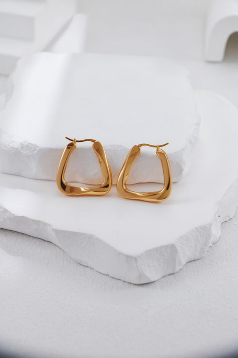 Gold Plated Geometric Irregular Earrings