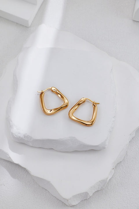 Gold Plated Geometric Irregular Earrings