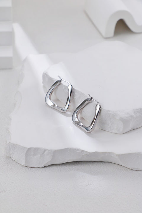 Silver Geometric Irregular Earrings