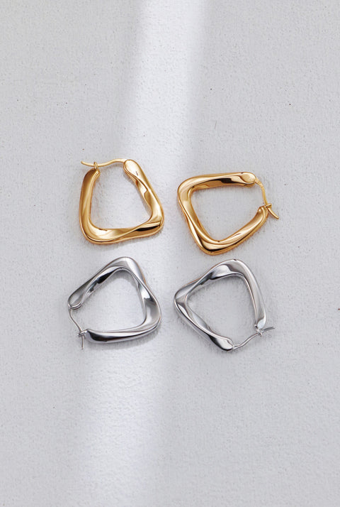 Gold Plated Geometric Irregular Earrings