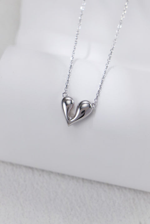 Silver Irregular Heart Shapes Necklace