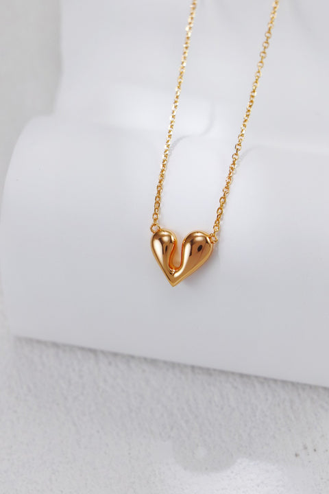 Gold Plated Irregular Heart Shapes Necklace