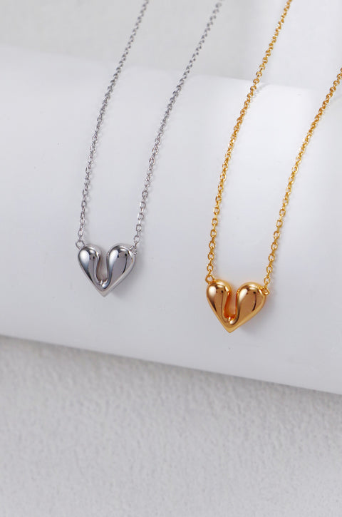 Silver Irregular Heart Shapes Necklace