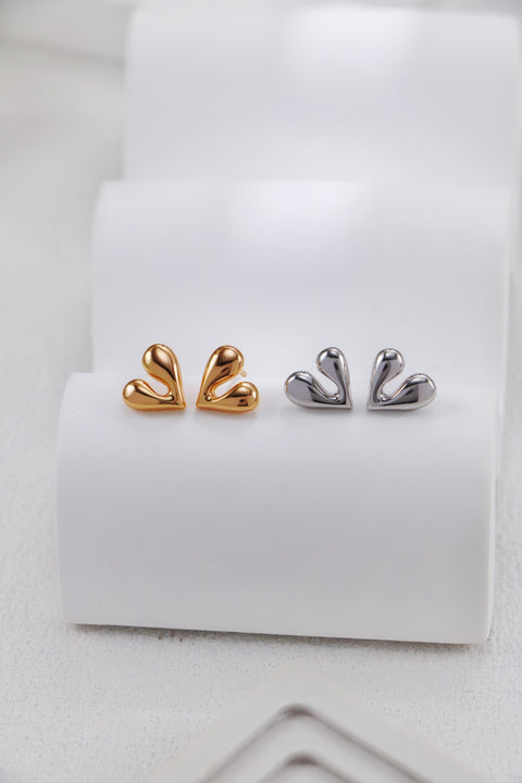 Silver Irregular Heart Shapes Earrings